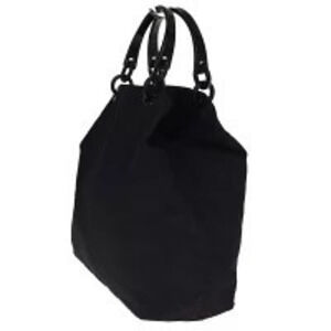 Prada black handbag handles plastic Tessuto glossy hoop Black